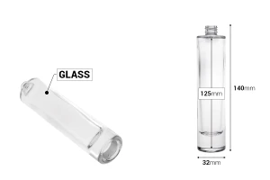 Zylindrischer 50-ml-Parfümglasflakon mit 15/400-Finish-bildabmessungen