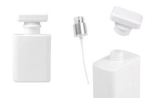 Flacone di profumo in vetro da 50 ml di colore bianco con spray e tappo-immagine_prodotto