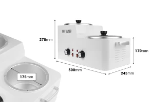 Διπλή λευκή μηχανή τήξης - υγροποίησης κεριού 2500/2500ml-εικόνα_διαστάσεις