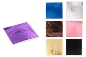 Fogli decorativi metallici 90x90 mm in vari colori per lavori creativi e vetro liquido - 100 pezzi-immagine_prodotto