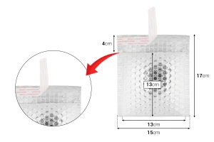 Enveloppes à bulles 13 x 13 cm couleur argent brillant - 10 pièces-photo_dimensions