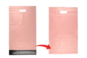Σακούλες μεταφορών courier 300x400 mm ροζ αδιάβροχες PE με αυτοκόλλητο κλείσιμο και χειρολαβή - 100 τμχ-5