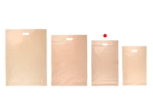 Busta per spedizione 350x450 mm beige in PE impermeabile con chiusura autoadesiva e maniglia - 100 pezzi-6