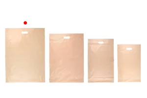 Buste per spedizione 450x550 mm beige in PE impermeabile con chiusura autoadesiva e maniglia - 100 pezzi-6