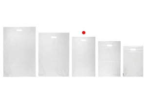 Busta per spedizione 350x450 mm in PE bianco impermeabile con chiusura autoadesiva e maniglia - 100 pezzi-6