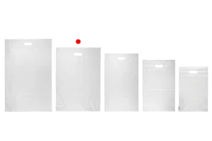 Busta per spedizione 400x500 mm in PE bianco impermeabile con chiusura autoadesiva e maniglia - 100 pezzi-8