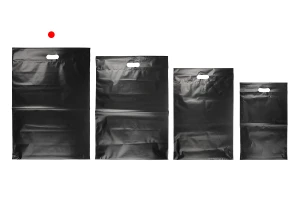 Pochette d'expédition 450x550 mm noire imperméable en PE avec fermeture autocollante et poignée – 100 pièces-6