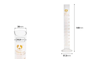 Γυάλινος ογκομετρικός σωλήνας 100 ml με διαβάθμιση-2