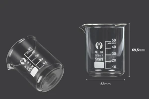 Glaszylinderbecher 50 ml-bildabmessungen