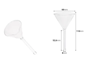 Entonnoir en verre d'un diamètre de 60 mm (pointe de 8 mm)-photo_dimensions