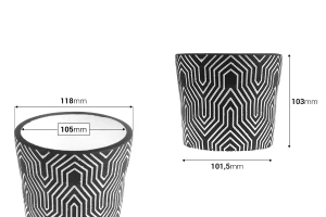 Διακοσμητικό βάζο 118x103 mm από τσιμέντο για κερί ή κασπώ-2
