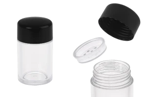 Βαζάκι ακρυλικό 10 ml με τάπα με τρύπες για καλλυντικά σε σκόνη- 12 τμχ-1
