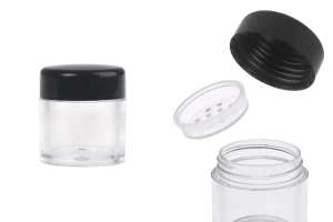 Βαζάκι ακρυλικό 5 ml με τάπα με τρύπες για καλλυντικά σε σκόνη- 12 τμχ-1