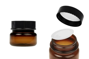 Plastic amber jar 50 ml cylindrical with plastic gasket and lid-image_product