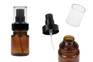 Πλαστικό καραμελέ μπουκάλι 60 ml κυλινδρικό με μαύρο σπρέι και διάφανο καπάκι-εικόνα_προϊοντική