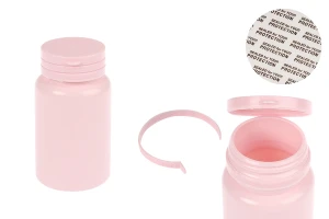 Πλαστικό PET ροζ βαζάκι 120 ml με κουμπωτό καπάκι ασφαλείας για χάπια και κάψουλες-1