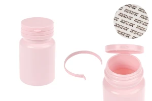Πλαστικό PET ροζ βαζάκι 80 ml με κουμπωτό καπάκι ασφαλείας για χάπια και κάψουλες-1