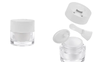 Ακρυλικό βάζο 30 ml με λευκό καπάκι, σπάτουλα και πλαστικό παρέμβυσμα-1
