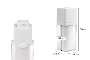 Ακρυλικό airless μπουκαλάκι 15 ml με λευκή αντλία -2