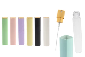 Μπουκαλάκι με σπρέι 10 ml για άρωμα (με εσωτερικό γυάλινο μπουκαλάκι) σε διάφορα ΜΑΤ χρώματα-1