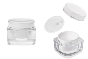 Luxury acrylic jar 50 ml with lid and plastic seal-1