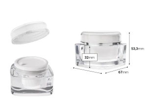 Luxury acrylic jar 50 ml with lid and plastic seal-2