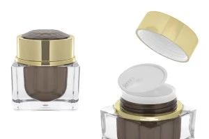 Pot acrylique de luxe de 30 ml avec couvercle et joint en plastique-1