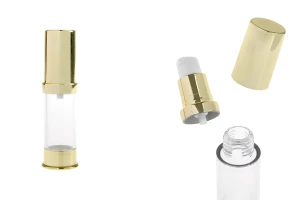 Airless σωληνάριο για κρέμα 5 ml χρυσό / ασημί-εικόνα_προϊοντική