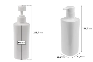 Flacone in PET da 500 ml di colore bianco con pompa (PP32)-2