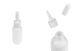Weiße Plastikflasche 10 ml mit "Nase" und Schraubverschluss - 50 Stück-produktbild