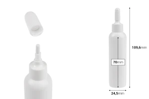 Weiße Plastikflasche 30 ml mit "Nase" und Schraubverschluss - 50 Stück-bildabmessungen