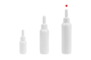 Weiße Plastikflasche 30 ml mit "Nase" und Schraubverschluss - 50 Stück-bildgruppe