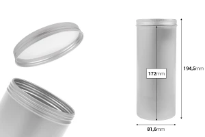 Pot cylindrique en métal 1000 ml avec couvercle-2