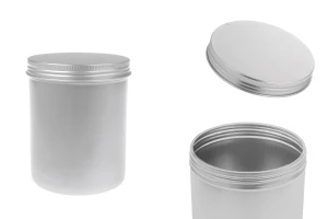 Cylindrical metal jar 500 ml with lid-1