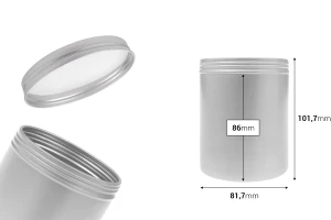 Cylindrical metal jar 500 ml with lid-2