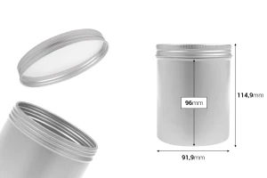 Pot cylindrique en métal 750 ml avec couvercle-2