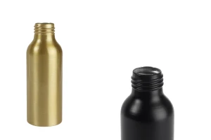 Μπουκάλι αλουμινίου 100 ml PP24 σε χρυσό και μαύρο χρώμα -1