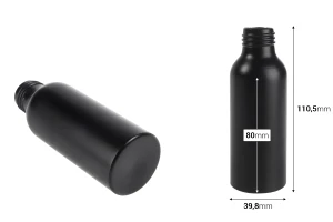 Μπουκάλι αλουμινίου 100 ml PP24 σε χρυσό και μαύρο χρώμα -2
