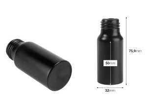 Μπουκάλι αλουμινίου 30 ml PP24 σε χρυσό και μαύρο χρώμα -2