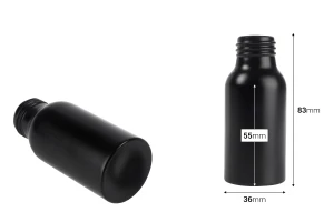 Μπουκάλι αλουμινίου 50 ml PP24 σε χρυσό και μαύρο χρώμα -2