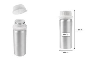 100 ml aluminum bottle for storing essence, perfumes and alcoholic solutions with stopper and plastic white safety cap-2