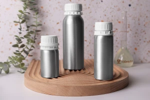 250 ml aluminum bottle for storing essence, perfumes and alcoholic solutions with stopper and plastic white safety cap-3