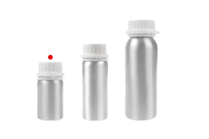 50 ml aluminum bottle for storing essence, perfumes and alcoholic solutions with stopper and plastic white safety cap-5