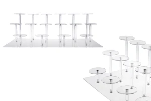 Ακρυλικό διάφανο σταντ προβολής προϊόντων 460x215x150 mm (διάμετρος κάθε βάσης 65 mm) - 16 θέσεις-εικόνα_προϊοντική