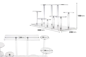 Ακρυλικό διάφανο σταντ προβολής προϊόντων 330x230x100 mm-εικόνα_διαστάσεις