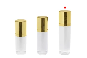 Shishe akrilike luksoze e rimbushshme 100 ml me pompë kremi dhe kapak    -imazh_grup