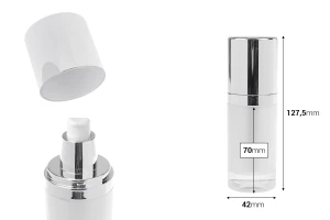 Επαναγεμιζόμενο ακρυλικό μπουκαλάκι πολυτελείας 30 ml με αντλία κρέμας και καπάκι-εικόνα_διαστάσεις