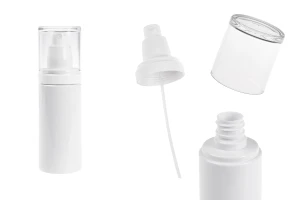 Flacon blanc en plastique (PET) de 100 ml avec vaporisateur et bouchon transparent-photo_produit