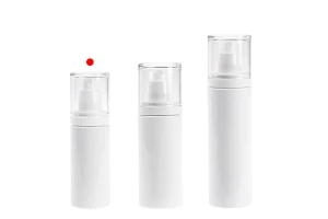 Flacon blanc en plastique (PET) de 100 ml avec vaporisateur et bouchon transparent-photo_groupe