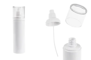 Flacon blanc en plastique (PET) de 200 ml avec vaporisateur et bouchon transparent-photo_produit